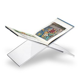 SK Acrylic Book Stand Large - 6 x 12 x 6” - Acrylic Book Holder for Coffee Table Books – Cookbook Holder - Recipe Book Stand – Acrylic Cookbook Stand for Kitchen – Sturdy Book Holder Stand