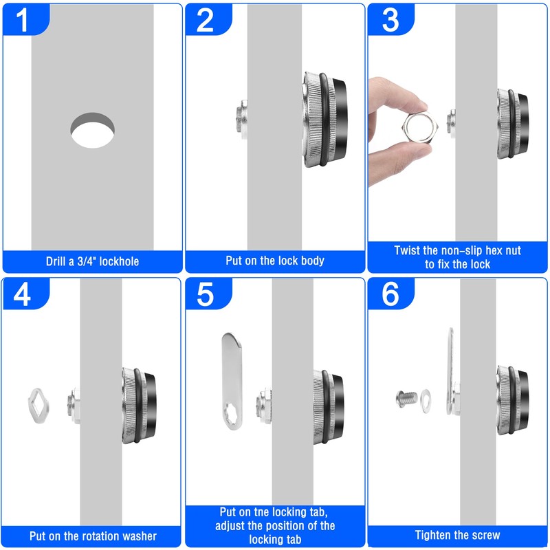 MEIRIYFA Combination Cam Lock Password Coded Lock 3-Digit Security Cabinet