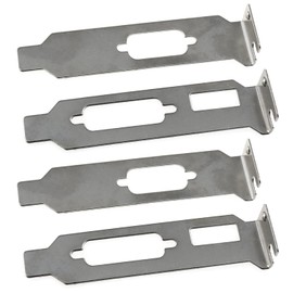 LUORNG 2 juegos de metal de perfil bajo/ranura de media altura para HDMI + VGA + DVI ATI Nvidia tarjeta gráfica de video, color plateado