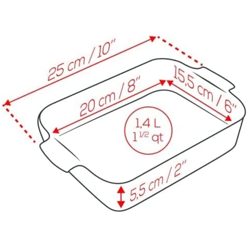 PEUGEOT - Rectangular ceramic casserole dish - 25 cm x