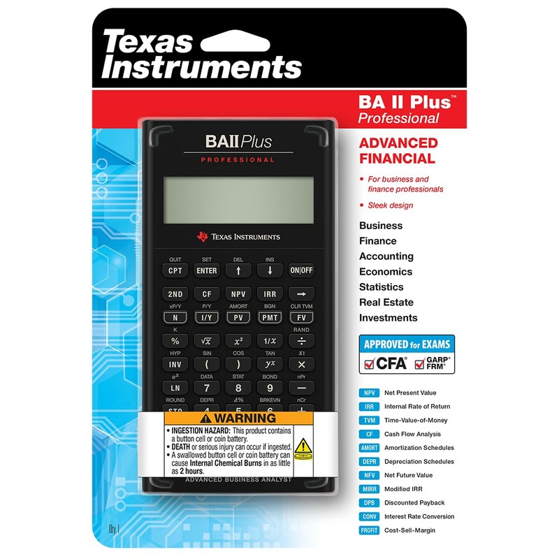 Texas Instruments BA II Plus Professional Financial Calculator
