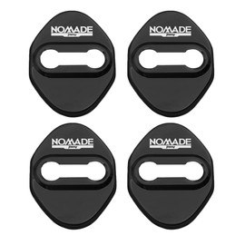 SAWAKAKI Jimnino Mad JC04 Series Exclusive Design Door Striker Cover Door Lock Cover with Logo Rust Resistant Metal Custom Parts Set of 4 (Black)