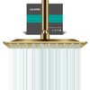AULEEND Square Rain Shower Head, High Flow Stainless Steel,Work with