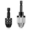2 Pack Keyless Drill Chuck for Impact Driver, 1/4 Inch