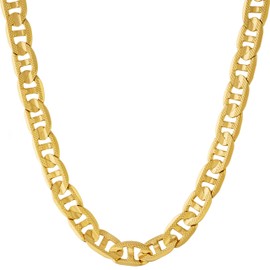 LIFETIME JEWELRY 7mm Mariner Link Chain Necklace 24k Gold Plated for Women & Men (20)