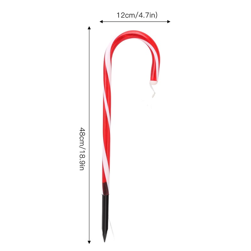 Christmas Candy Cane Light 1 for 8 Solar Candy Cane