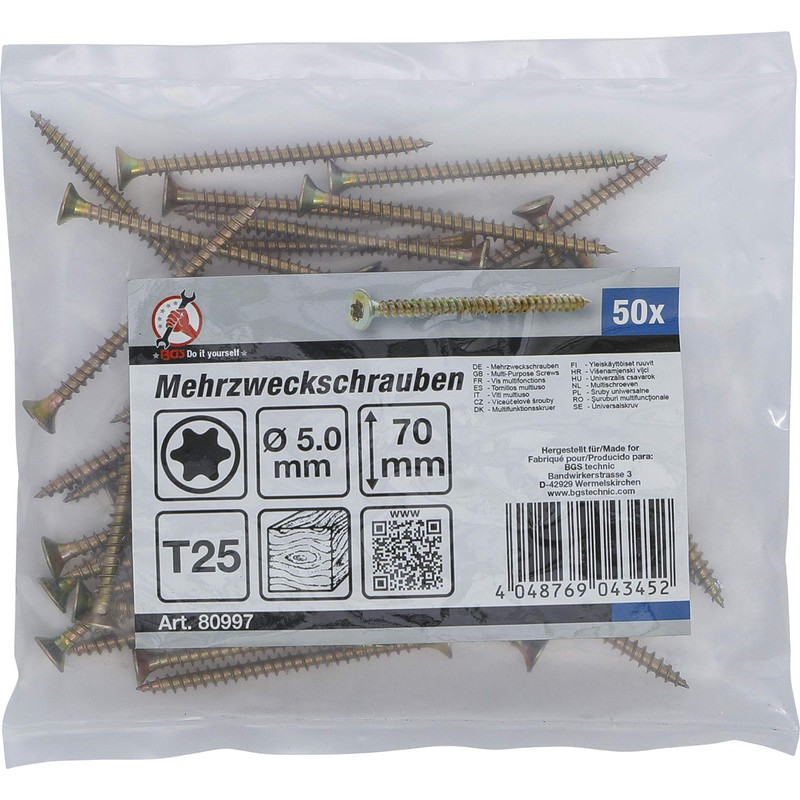 BGS Diy 80997 | Multi-Purpose Screws | T-Star (for Torx)