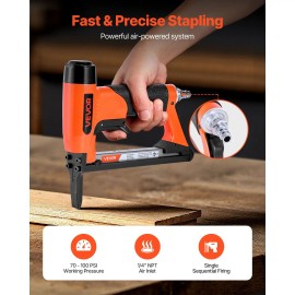 20 Gauge Long-Nose Pneumatic Staple Gun Upholstery Stapler 50 Series Fine Wire Staples 1/2-inch Crown 1/4"-5/8" Length 110PCSCrown Size: 1/2 inch, Nail Gun Specification: 20GA