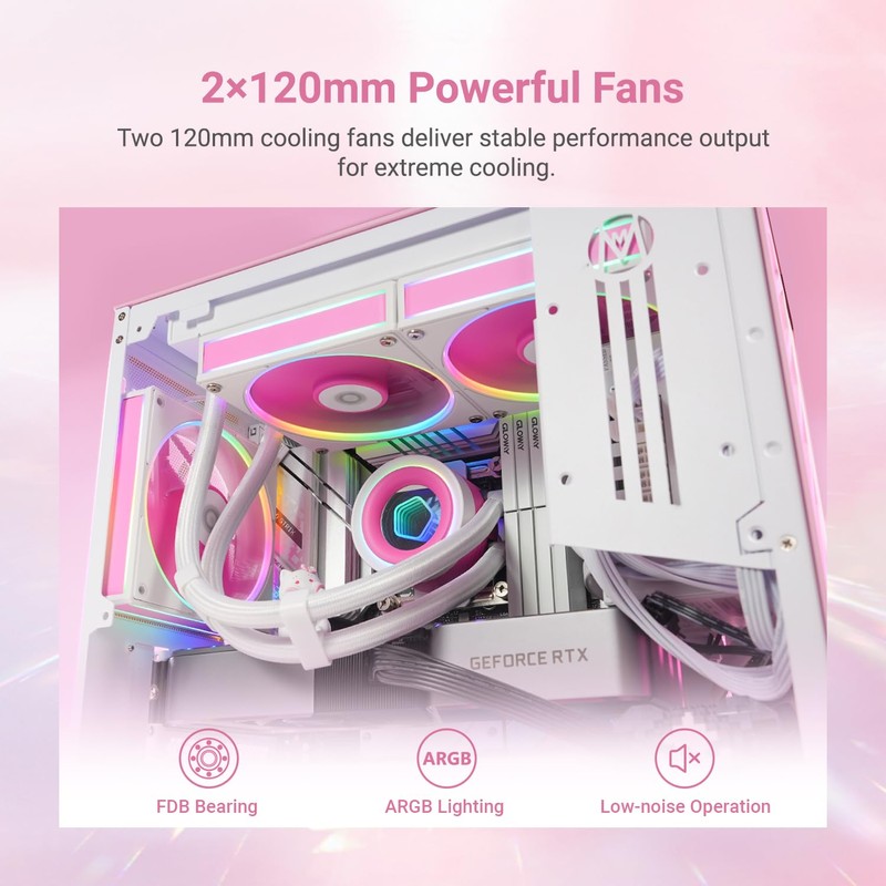 ID-COOLING FX240 INF Pink Edition 240mm Liquid CPU Cooler, AIO