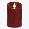 Luminara Wax Drip Flameless LED Candle, Burgundy 3" x 4.5",