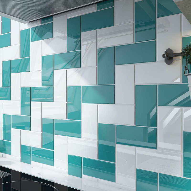 Giorbello Glass Subway Tile, 3x6, Teal