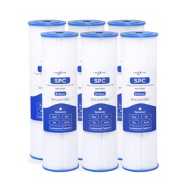 Whole House 5 Micron 10 x 2.5 Pleated Sediment Well Water Filter Cartridge Replacement Compatible with ECP5-10, SPC-25-1005, W5CP, FM-5-975, PWPL10M5, 801-5, SPF-25-1005, PS-27097-05 (Pack of 6)