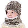 Hicdaw 2 Pcs Kids Winter Hat Scarf Set Beanie Hat
