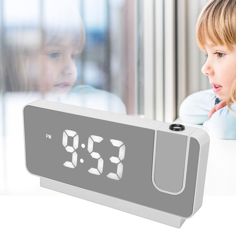 Projection Alarm Clock, HD LED Clock with 180 Degree Rotatable,