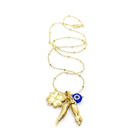 LESLIE BOULES Lucky Charm Necklace for Women 17 Inches Length Amulet of Protection