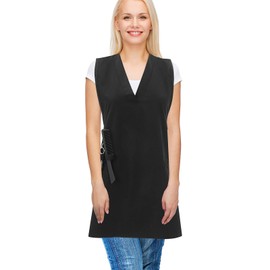 Holibanna Hairdresser Apron Sleeveless Salon Smock Mesh Back V Neck SPA Hair Stylist Vest Professional Cosmetology Apron Pet Working Clothes Black