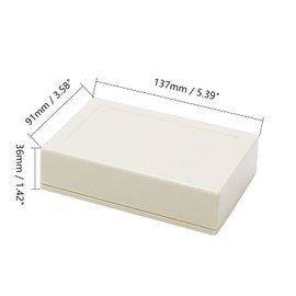 Heyiarbeit 1Pcs 5.43"x3.58"x1.41" ABS White Dustproof Electronic Junction Box Enclosure Project Box Cord Protector for Electronic Projects