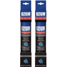 Ozium 3.5oz Air Sanitizer Spray & Odor Eliminator for Homes, Cars, Offices and More, Carbon Black, 2 Pack