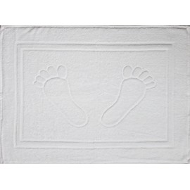 Unbekannt Shower Mat, Bath Mat, Terry Towelling, 50 x 70 cm, Feet, Plain Colour, Bath Mat, 100% Cotton (White Feet)