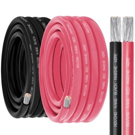 4 Gauge Marine Wire 4 AWG Marine Grade Wire Include 4 Gauge 25FT Red & 25FT Black,4 AWG Tinned Copper Oxygen-Free Boat Electrical Wire for Automotive/RV/Camper/Trailer Outdoor Use
