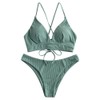 ZAFUL Two Piece Bikini Set, Sunflower Pattern Women Print Push-Up