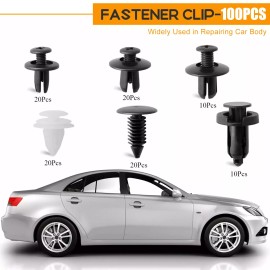 Unbranded 100Pcs Fastener Clips For Toyota Car Bumper Trim Retainer Rivet Fender Push Pins