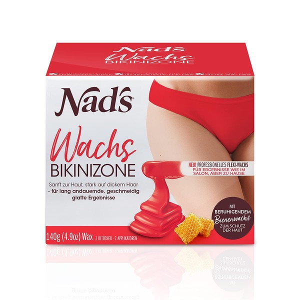 Nad's Brazilian Wax Set - Hair Removal Wax Bikini & Armpits, Especially for Coarse Hair, No Strips Required