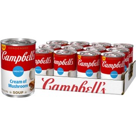 Campbell’s Condensed Unsalted Cream of Mushroom Soup, 10.5 Ounce Can (Pack of 12), brand is Campbell''s