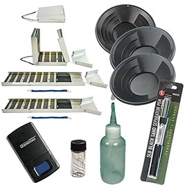 KAL247 50" Folding Aluminum Sluice Box & Black Gold Pan Kit