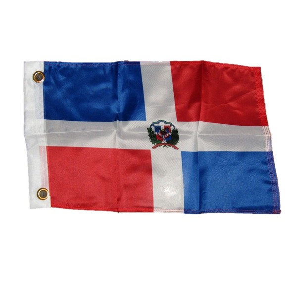 AES 12x18 12"x18" Country of Dominican Republic Boat Motorcycle Flag Brass Grommets
