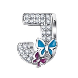 LONGLUCK Complete A~Z Alphabet Charm Letter Beads Solid 925 Sterling Silver Fits European Bracelets Necklace Women Jewellery Gift Options, Sterling Silver, Cubic Zirconia