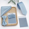 ZENXUS Regular Dusty Blue Tie and Pocket Square for Men,