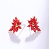 Red Rhinestone Stud Earrings Cute Small Crystal Cluster Earring for