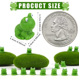 CCINEE 30 Pcs Resin Mini Frogs Green Frog Miniature Figurines Fairy Garden Miniature Moss Landscape DIY Terrarium Crafts Ornament Accessories for Home Décor