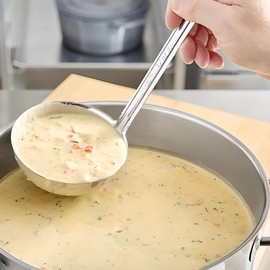 OCS Parts Set of 3 Stainless Steel Culinary Ladles | One-Piece Dishwasher Safe Home, Restaurant, Buffet and Catering Serving Ladle for Sauces, Soup, Gravy, and Salad Dressing (12-16 - 24 Ounce)