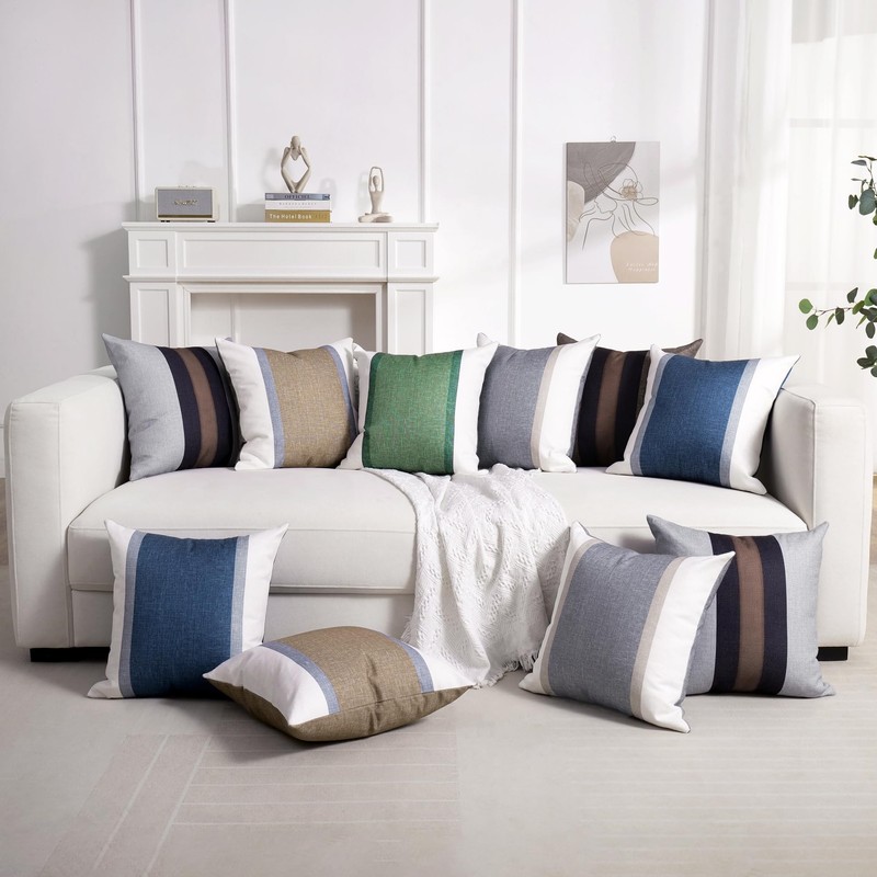 Set of 2 Decorative Cotton and Linen Throw Pillow Covers