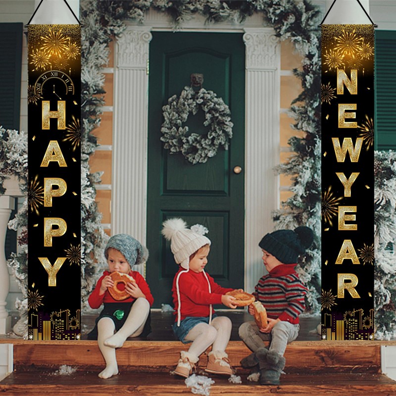 fairymaiden Happy New Year Banner 2025, New Year's Eve Decoration