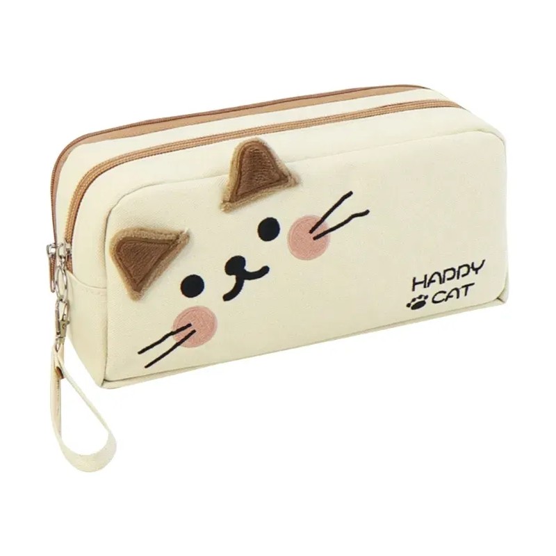 Estuche Para Lápices Con Forma De Gato En Blanco Y