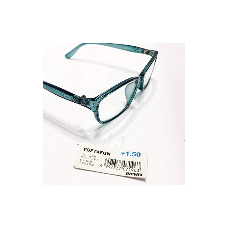 NEWカラー YGF74 イミテーションスワロ風ストーンが散りばめられた老眼鏡 (FOREST GREEN, 1.5)
