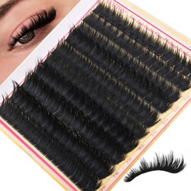 Volume Lash Clusters with Spiky Short Lash Clusters 300D Eyelash Clusters 10-14MM Thick Wispy D Curl Cluster Eyelash Extensions 3D Fluffy Cluster Eyelash Extensions by FANXITON