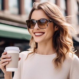 Peekaco Polarized Sunglasses Over Glasses for Women Men, Oversized Square Fit Over Glasses Sunglasses, UV400 Protection