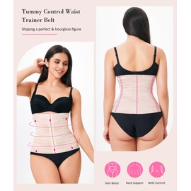Nebility Womens' Waist Trainer Tummy Control Waist Cincher Slim Body Shaper (Beige, L)