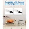 Flat Plug 1Ft Short Extension Cord, White 90-Degree Plug Low