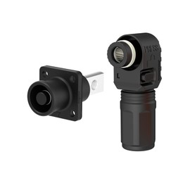1 Set Battery Energy Storage Connector, 100A 16mm² High Current Connectors Quick Plug Terminal Black Right Angle Plug and Socket IP67 Waterproof Power Adapter (100A, Black)