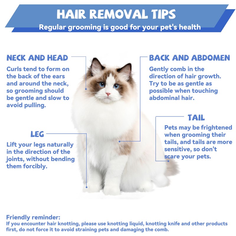 Professional 6 In Dual Tooth Pet Grooming Comb for Short-Haired
