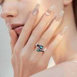 Horseshoe Ring Sterling Silver Horseshoe Spoon Ring Turquoise Jewelry for Women