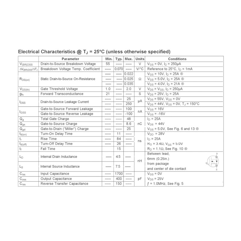 PENGLIN 10PCS IRLZ44N IRLZ44NPBF MOSFET Transistor N-Channel IRLZ44 55V 47A