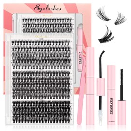 Pestañas Postizas Kit Completo DIY 280 Racimos, Todo En 1 Kit de Pestañas Mezcla 30D 40D 50D con Pinzas, Kit De Extensión De Pestañas 10-16mm, con Unión y Sellado De Pestañas De Sujeción Fuerte