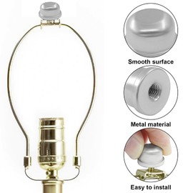 Rierdge 2 Pack Metal Lamp Finials - Classic Bronzed Decorative Knob for Lamp Shade Holder Harp, 1/4-27 Thread, for Table Lamps, Floor Lamps & Home（Silver）