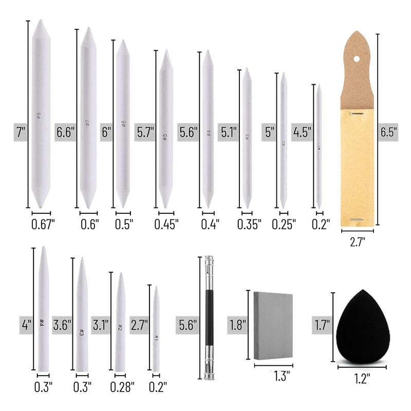 Sketch Drawing Tools - Blending Stumps MFCGHXR Ultimate Drawing Kit